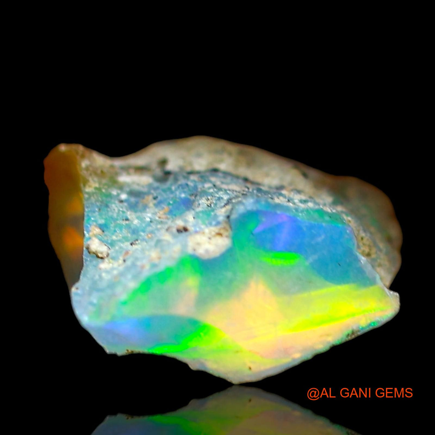 2.00 Cts Natural Ethiopian Fire Opal Loose Gemstone Fancy Rough 10x9x5 mm E-619