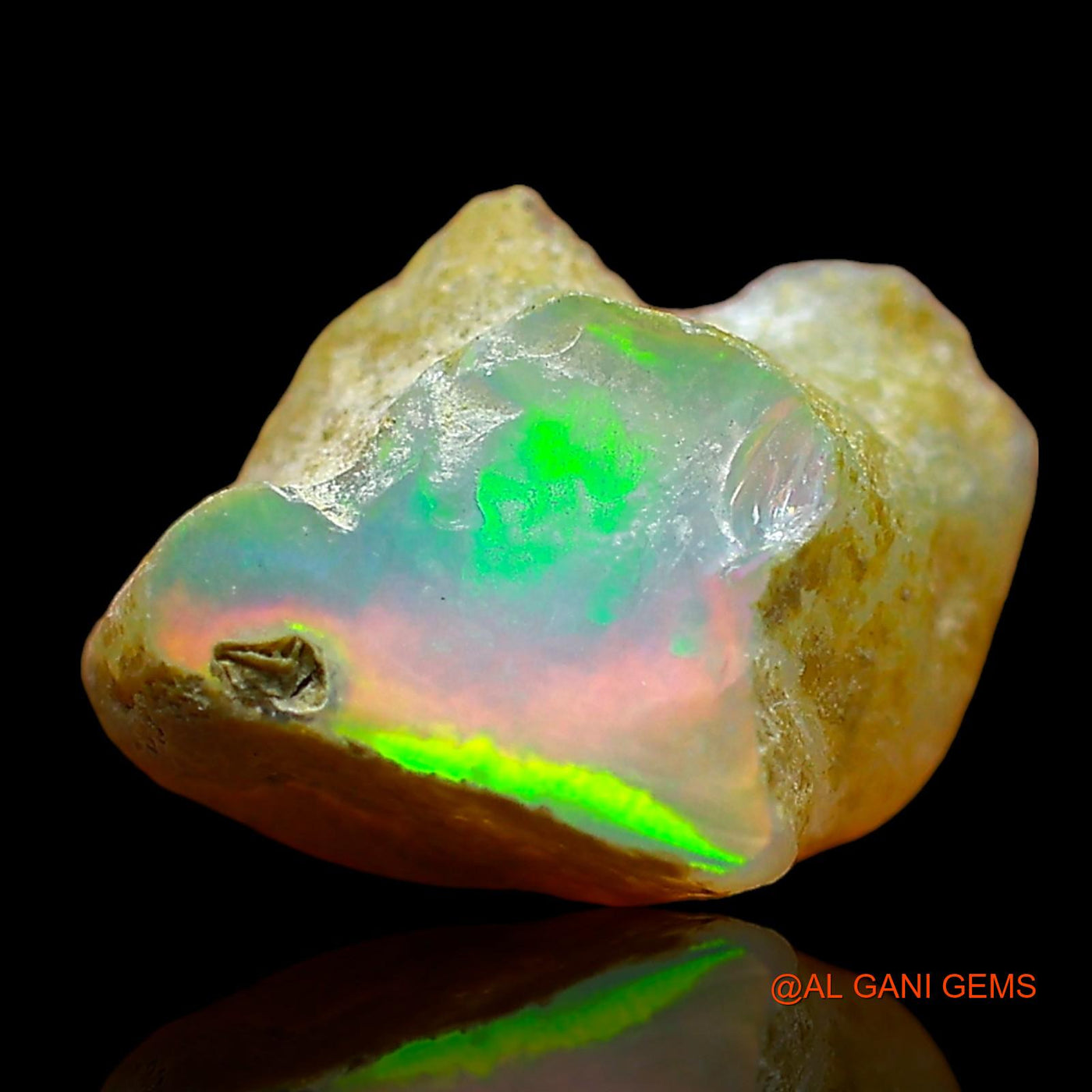1.00 Cts Unheated Ethiopian Fire Opal Loose Gemstone Fancy Rough Natural 10x8x5 mm E-627