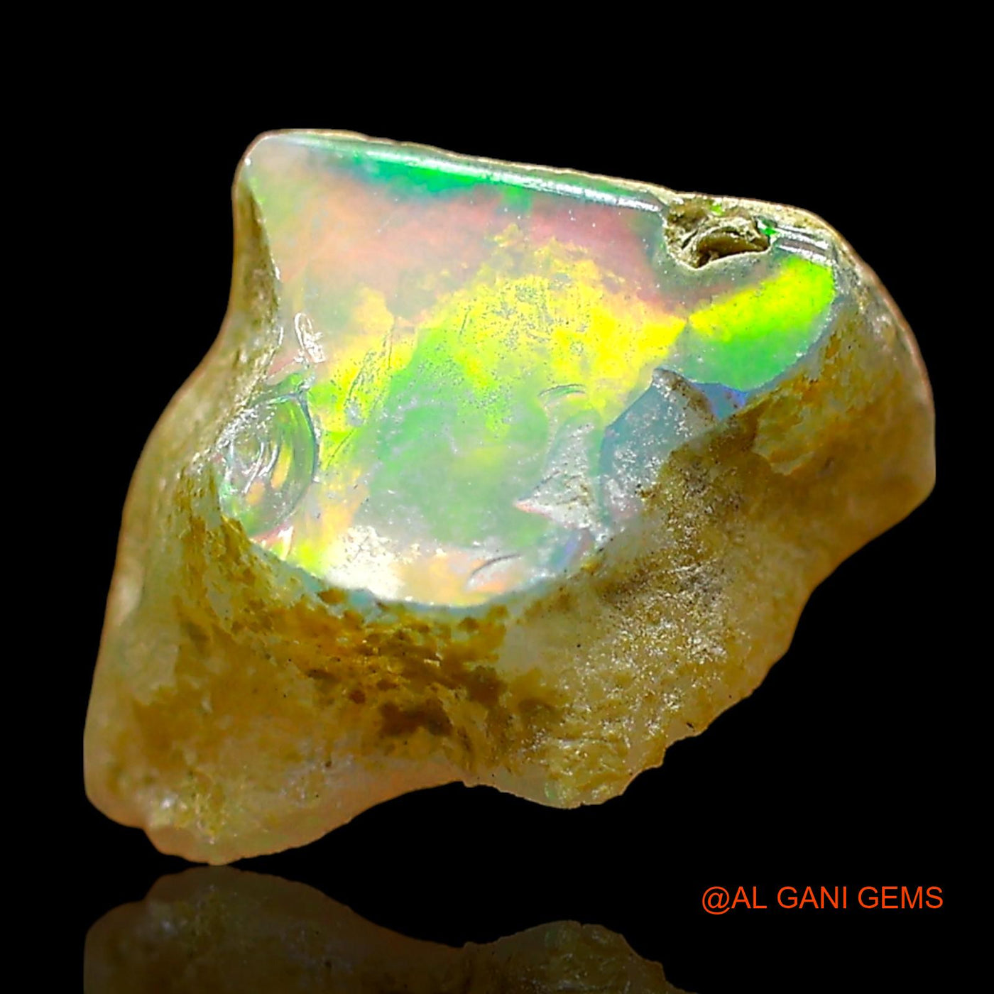 1.00 Cts Unheated Ethiopian Fire Opal Loose Gemstone Fancy Rough Natural 10x8x5 mm E-627