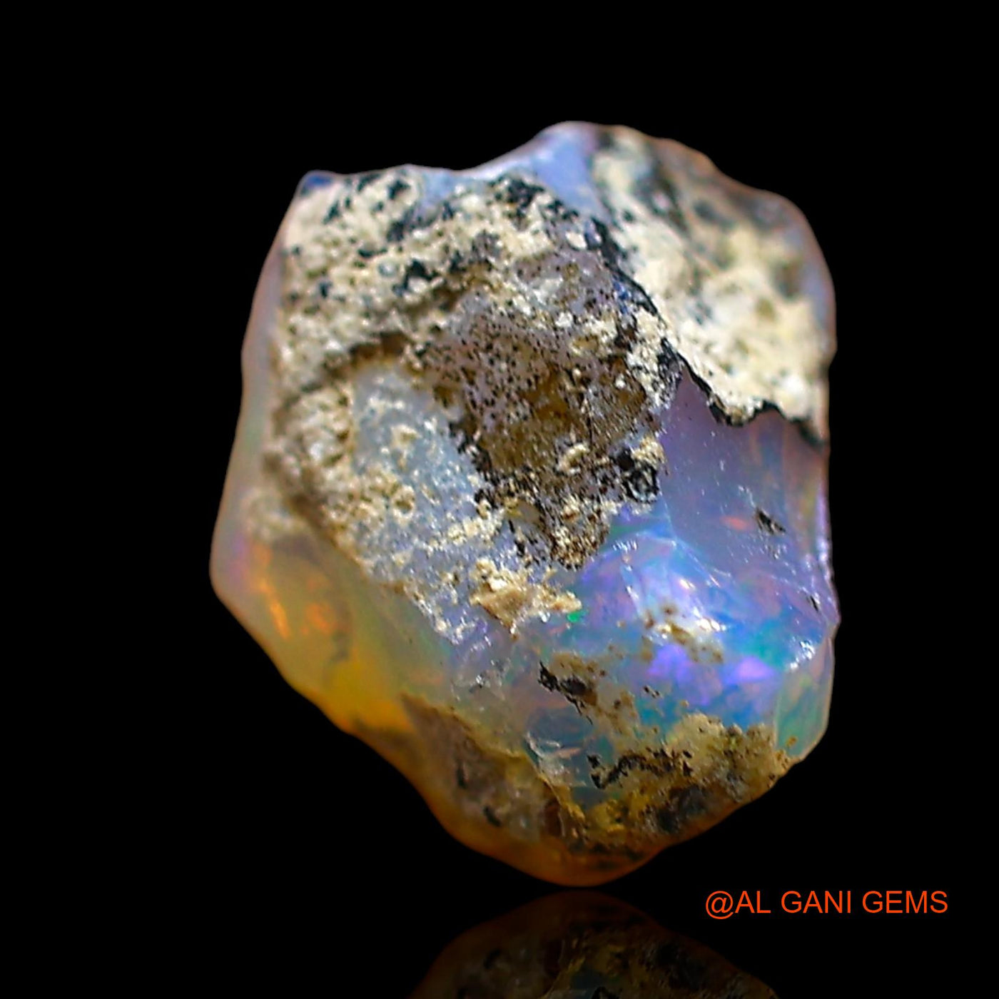 1.00 Cts Natural Ethiopian Fire Opal Loose Gemstone Fancy Rough 9x8x5 mm E-629