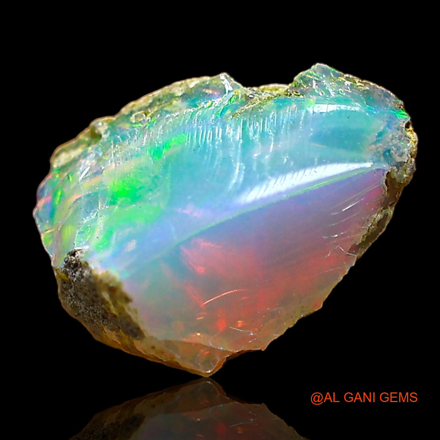 2.00 Cts Unheated Ethiopian Fire Opal Loose Gemstone Fancy Rough Natural 10x9x5 mm E-635
