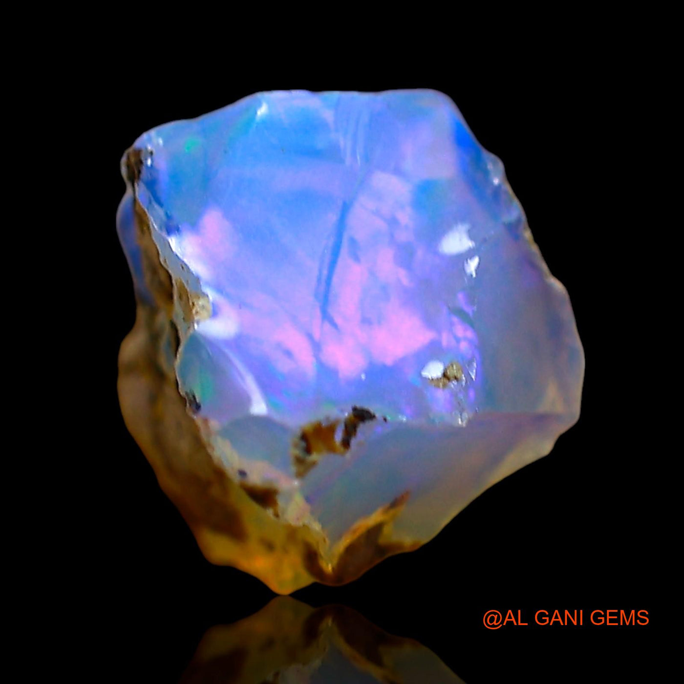 Natural Untreated Fire Opal Loose Gemstone Fancy Rough From Ethiopia 2.00 Cts 10x7x7 mm E-641