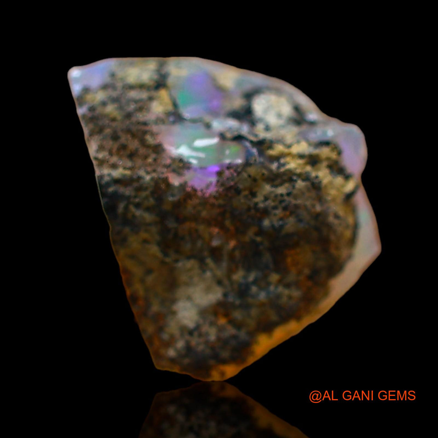 Natural Fire Opal Gemstone 1.00 Cts Loose Fancy Rough From Ethiopia 10x7x6 mm E-643