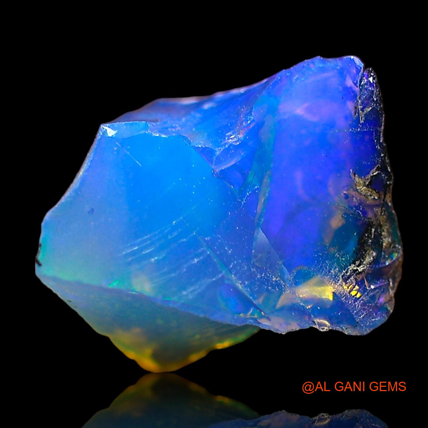 Natural Fire Opal Gemstone 1.00 Cts Loose Fancy Rough From Ethiopia 8x7x7 mm E-645