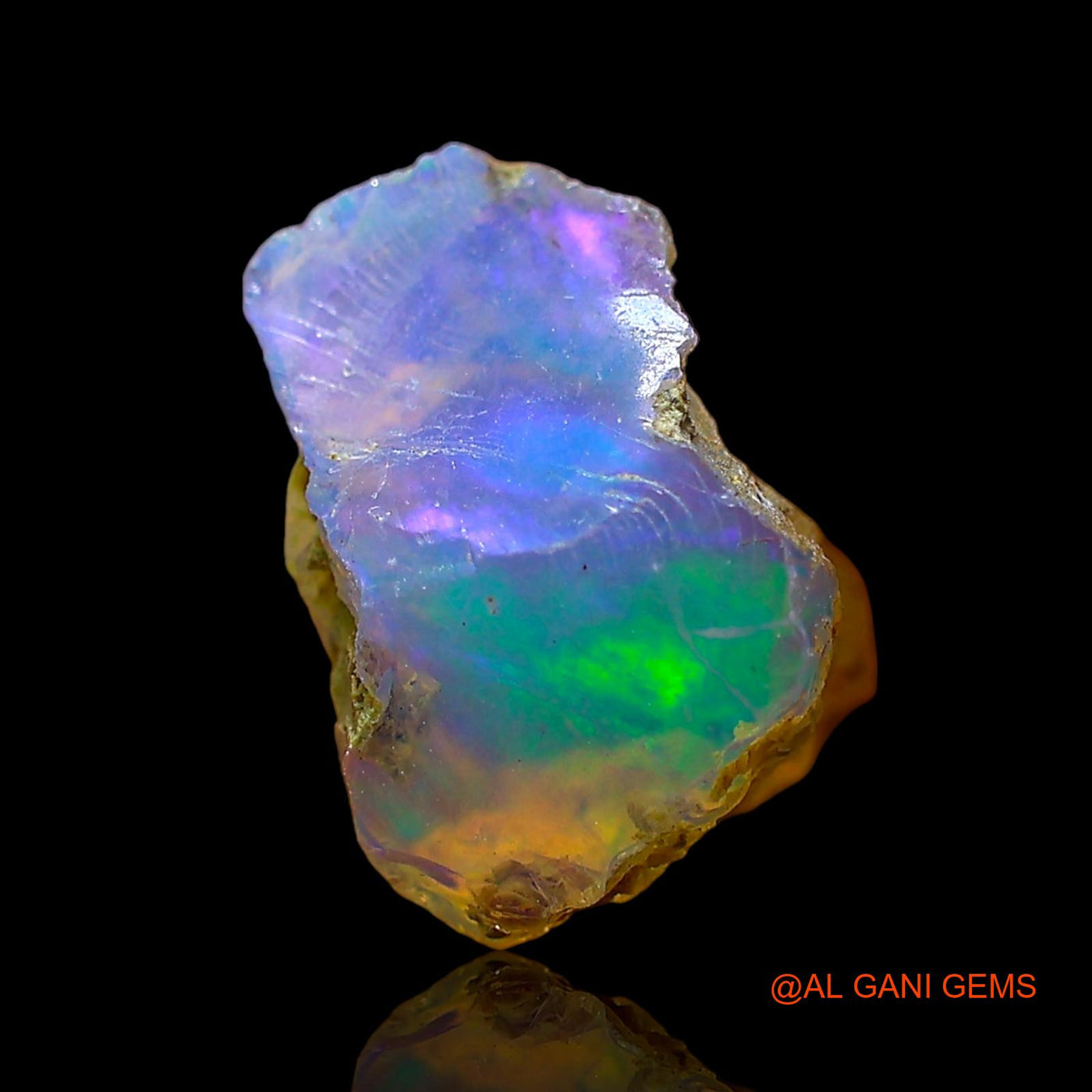 Natural Fire Opal Gemstone 2.00 Cts Loose Fancy Rough From Ethiopia 9x7x7 mm E-651