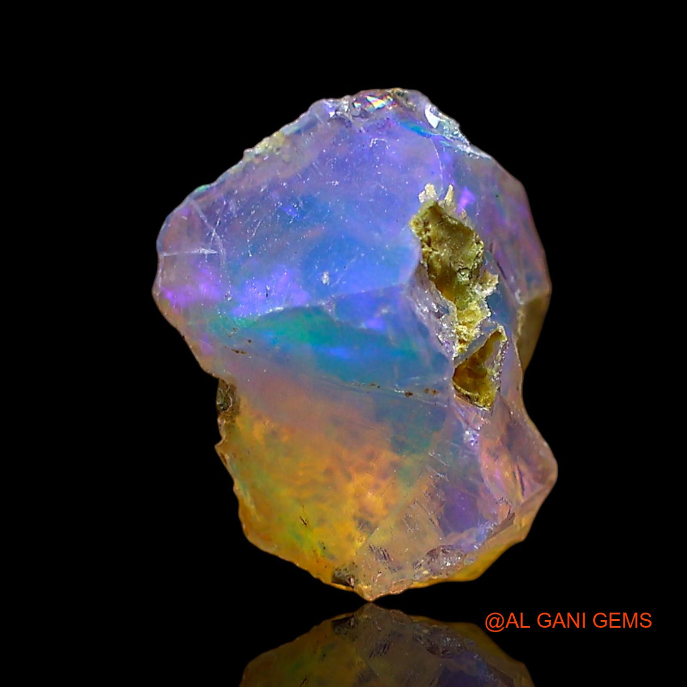 Natural Fire Opal Gemstone 2.00 Cts Loose Fancy Rough From Ethiopia 9x7x7 mm E-651