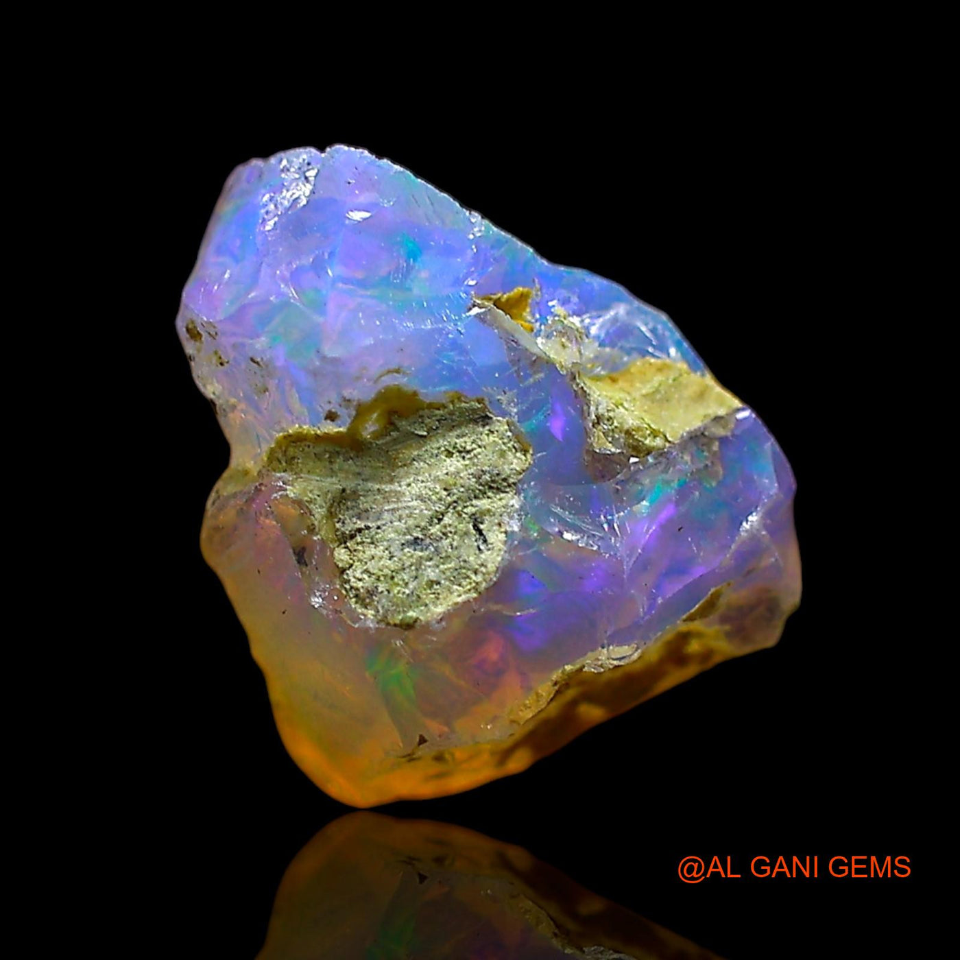 Natural Fire Opal Gemstone 2.00 Cts Loose Fancy Rough From Ethiopia 9x7x7 mm E-651