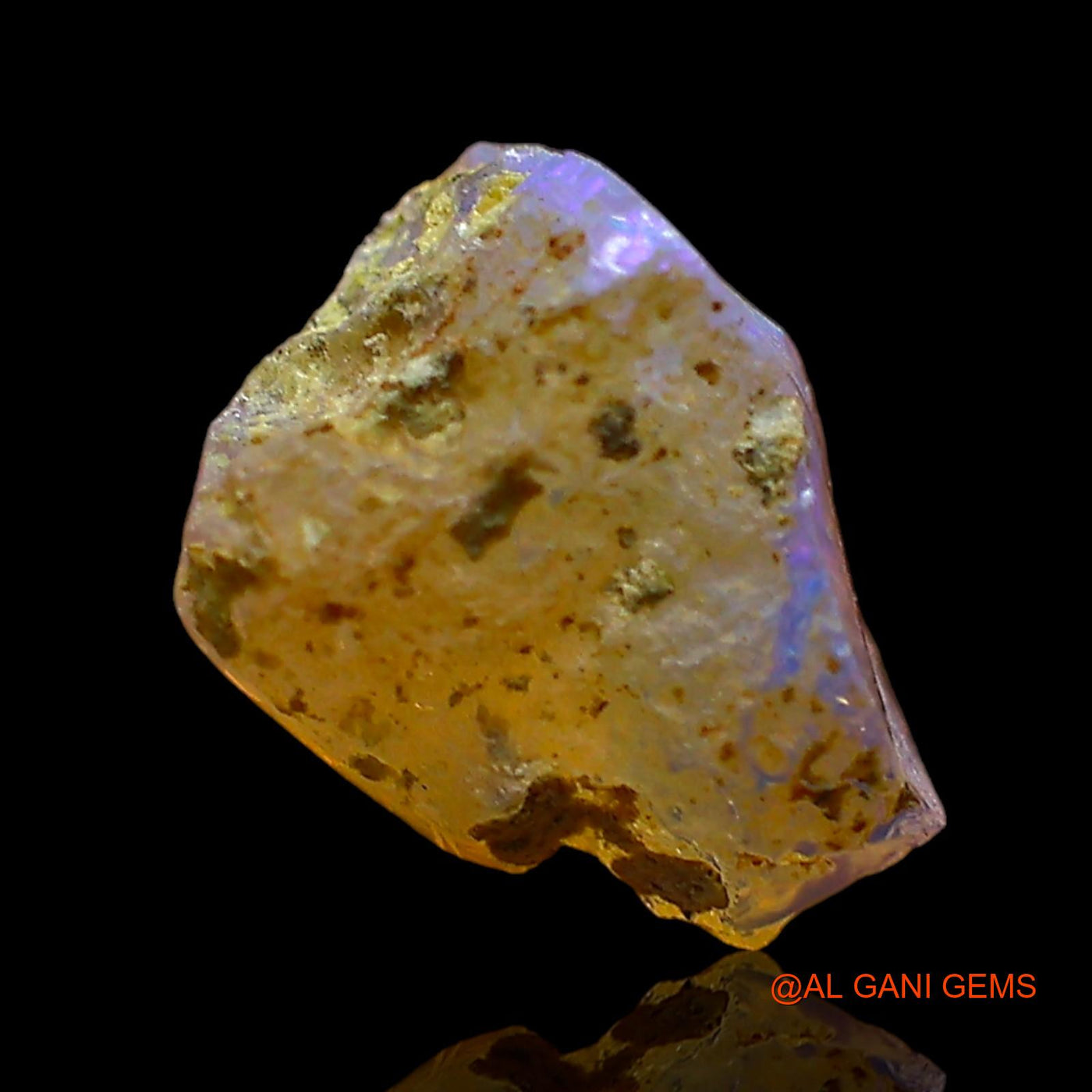 Natural Fire Opal Gemstone 2.00 Cts Loose Fancy Rough From Ethiopia 9x7x7 mm E-651