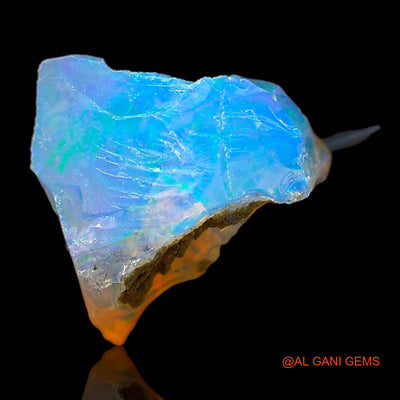 1.00 Cts Natural Ethiopian Fire Opal Loose Gemstone Fancy Rough 8x7x8 mm E-652
