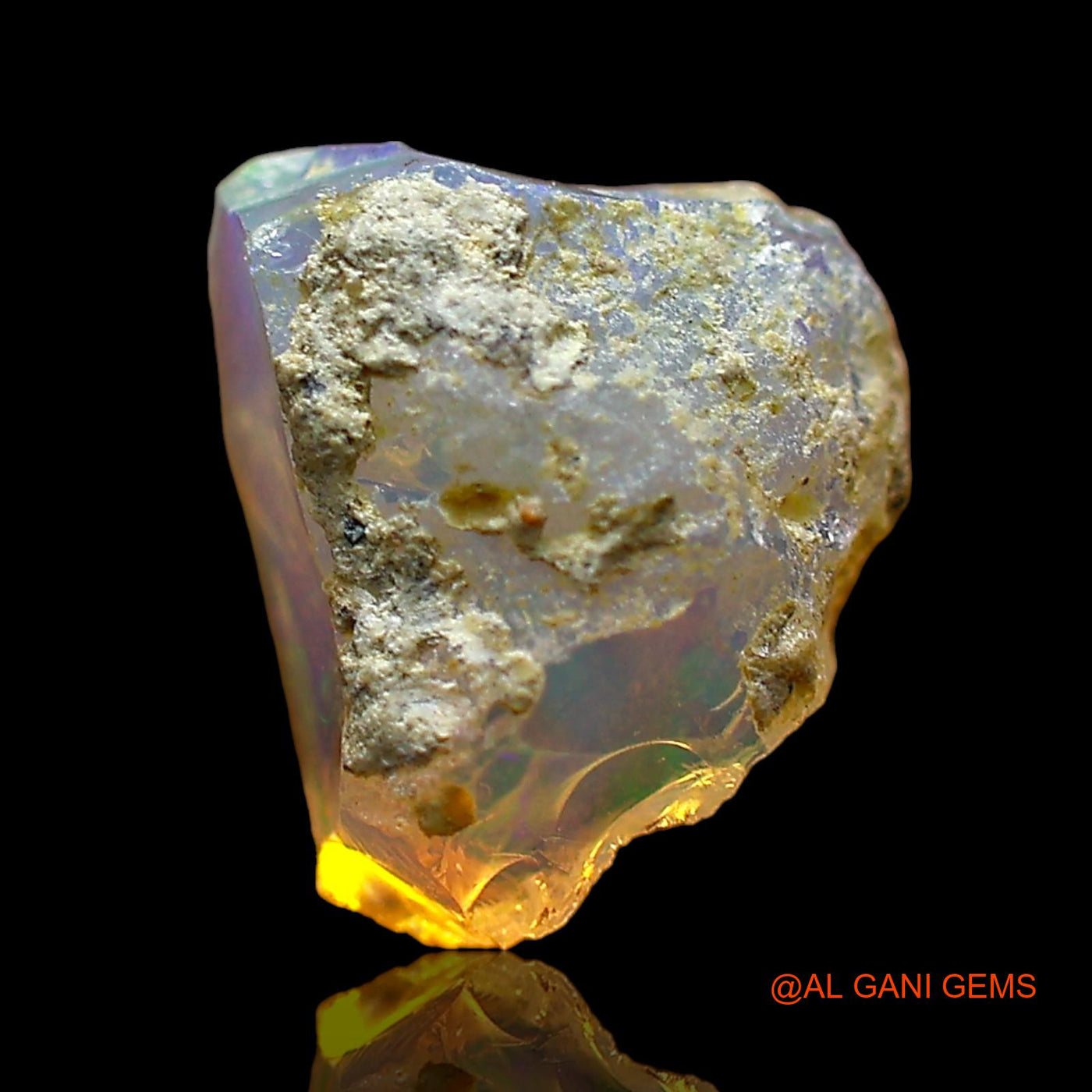 1.00 Cts Natural Ethiopian Fire Opal Loose Gemstone Fancy Rough 9x8x5 mm E-663