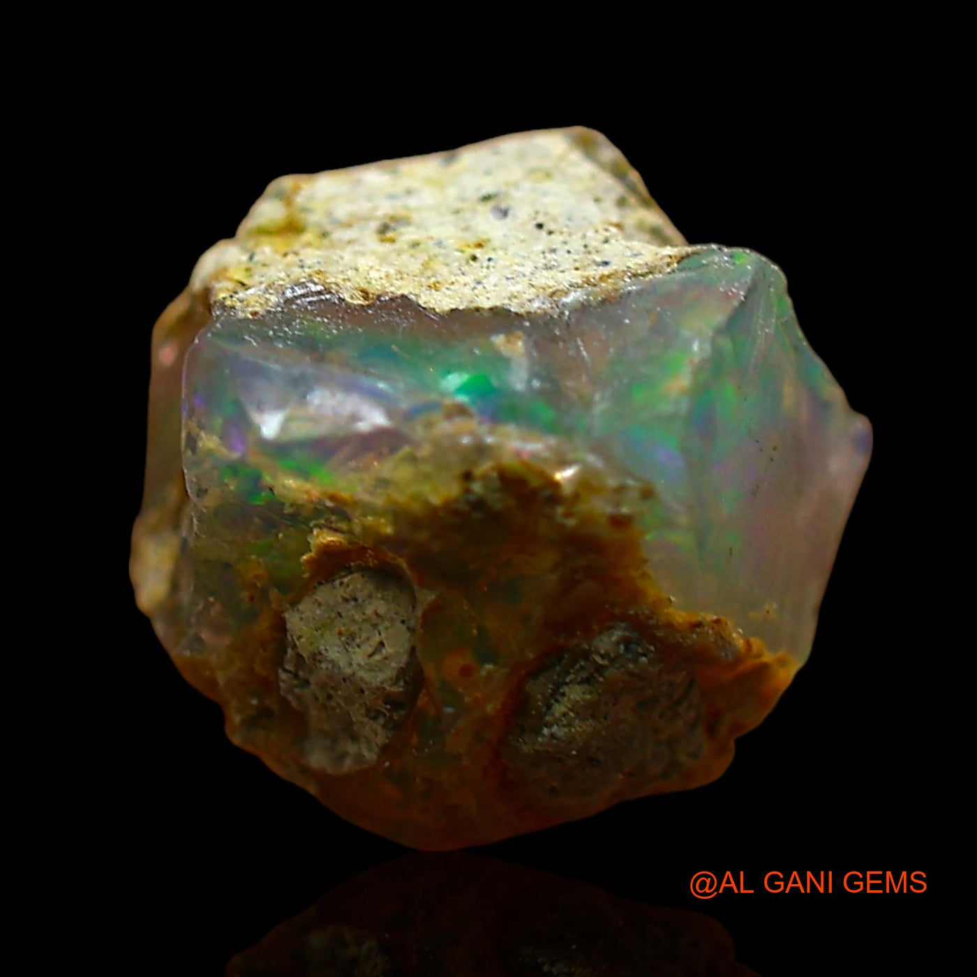 1.00 Cts Natural Ethiopian Fire Opal Loose Gemstone Fancy Rough 8x8x6 mm E-669