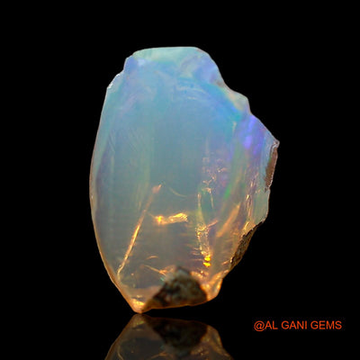 Natural Fire Opal Gemstone 1.00 Cts Loose Fancy Rough From Ethiopia 9x6x4 mm E-676