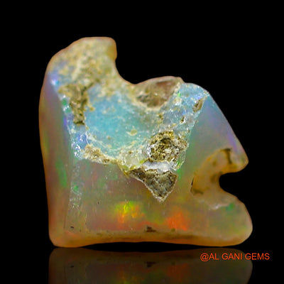 Natural Fire Opal Gemstone 1.00 Cts Loose Fancy Rough From Ethiopia 7x7x5 mm E-677