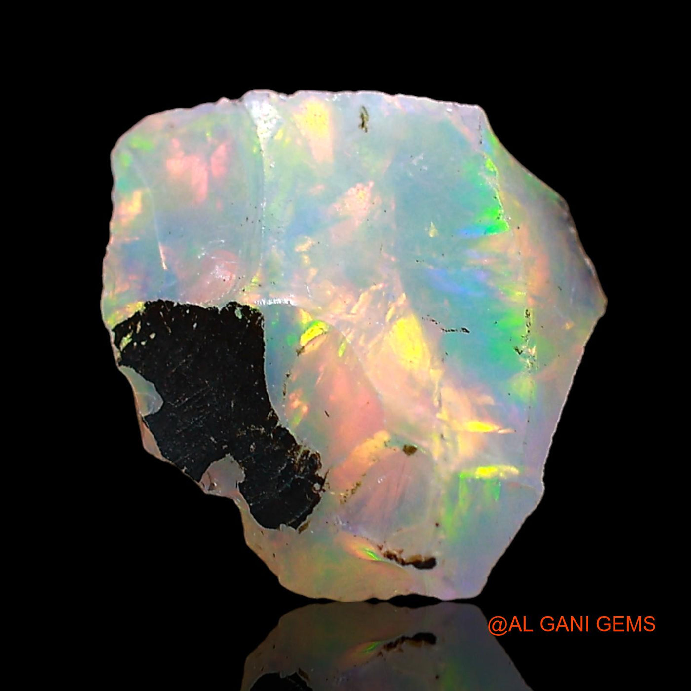 1.00 Cts Natural Ethiopian Fire Opal Loose Gemstone Fancy Rough 8x8x5 mm E-678