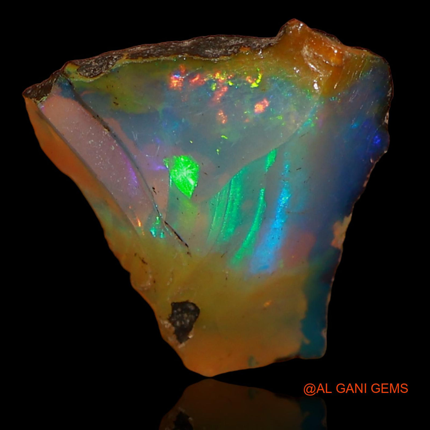 4.00 Cts Natural Ethiopian Fire Opal Loose Gemstone Fancy Rough 14x13x6 mm E-67