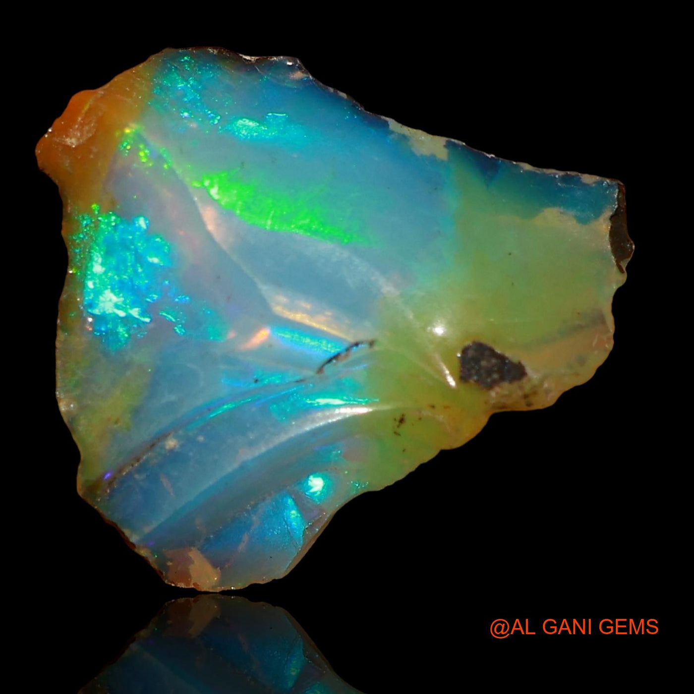 4.00 Cts Natural Ethiopian Fire Opal Loose Gemstone Fancy Rough 14x13x6 mm E-67