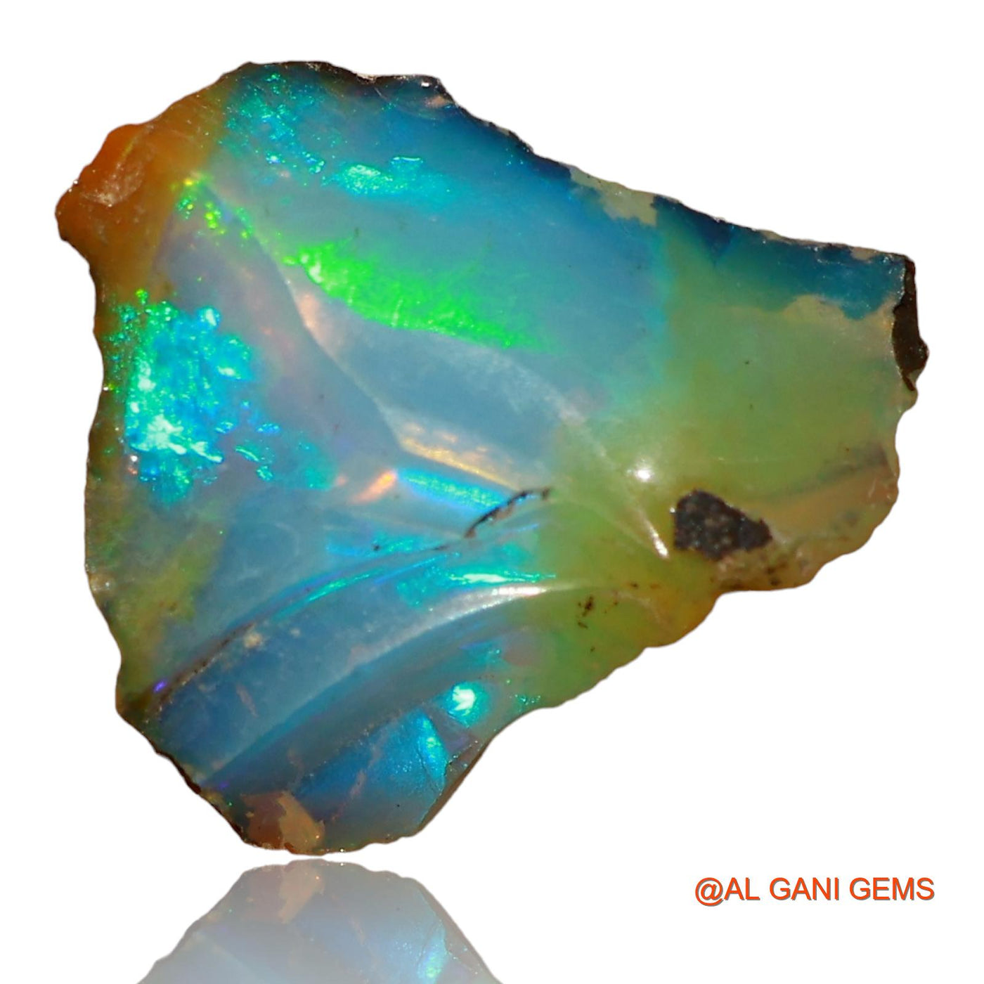 4.00 Cts Natural Ethiopian Fire Opal Loose Gemstone Fancy Rough 14x13x6 mm E-67