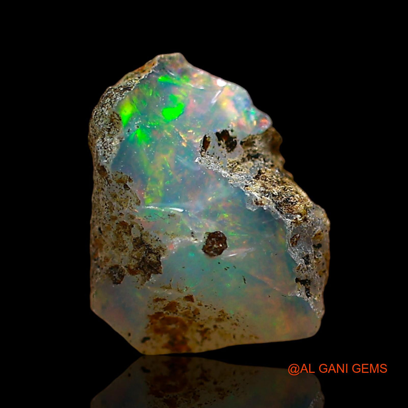 Natural Fire Opal Gemstone 1.00 Cts Loose Fancy Rough From Ethiopia 9x8x6 mm E-680