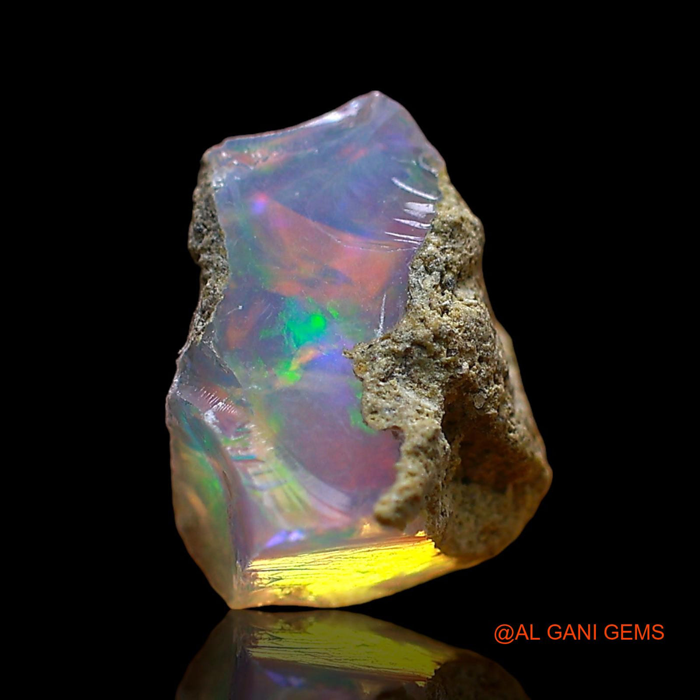 1.00 Cts Natural Ethiopian Fire Opal Loose Gemstone Fancy Rough 8x6x4 mm E-681