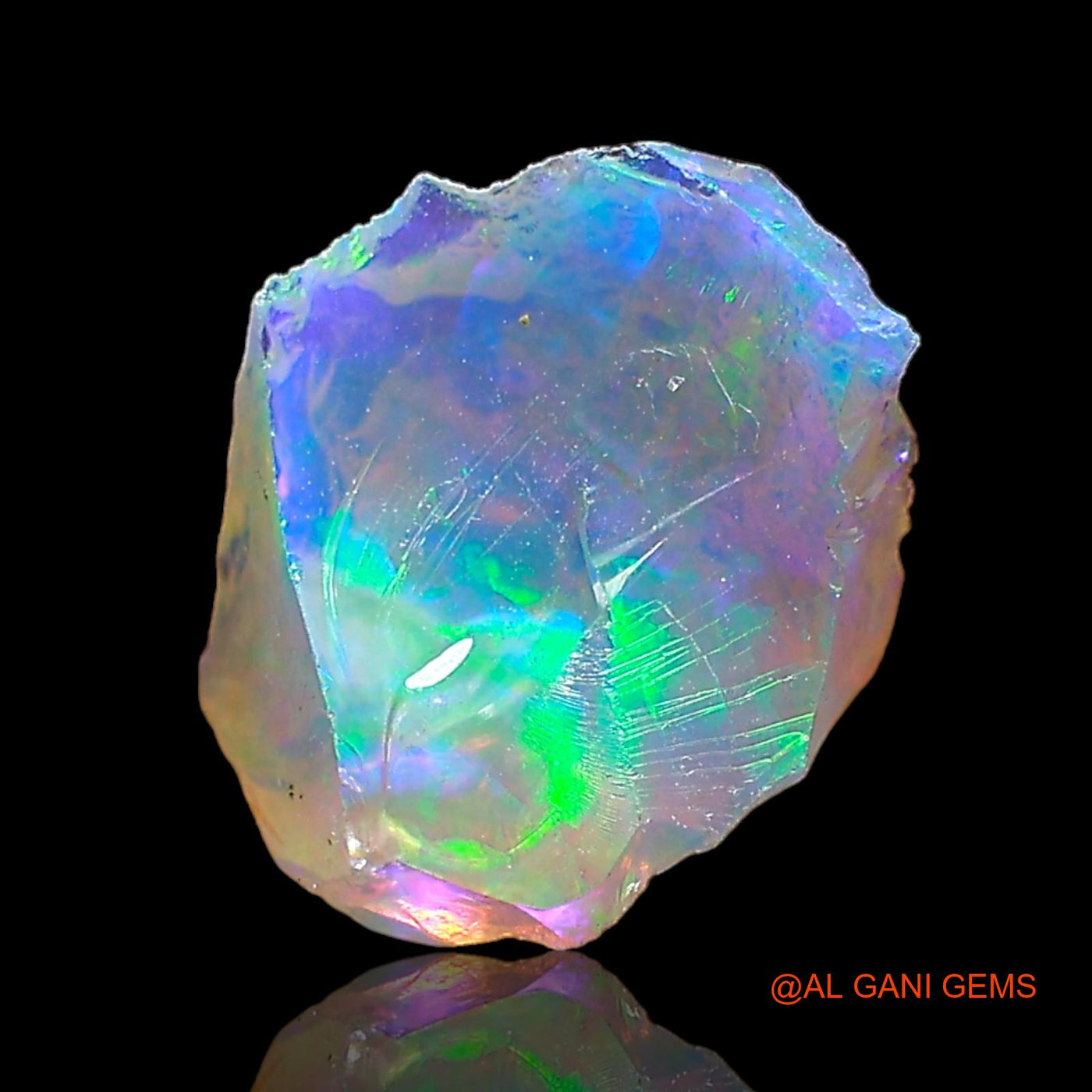 0.75 Cts Natural Ethiopian Fire Opal Loose Gemstone Fancy Rough 8x6x4 mm E-688