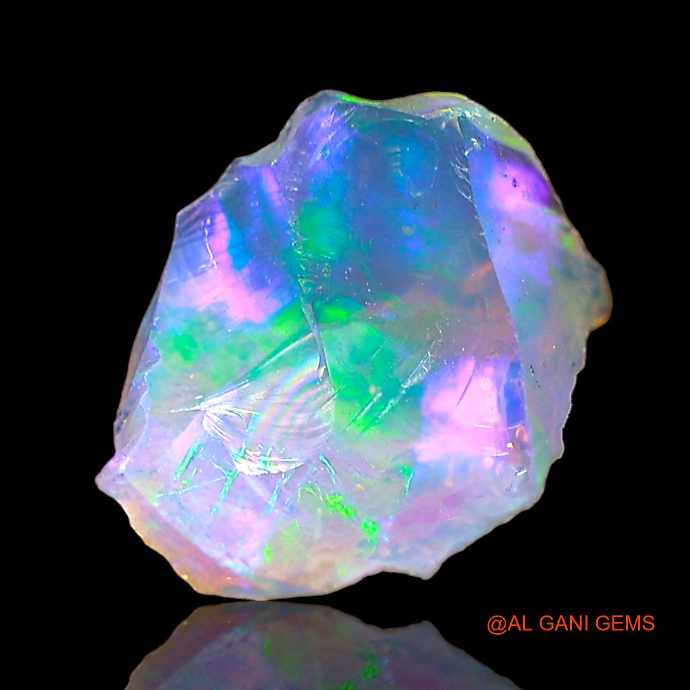 0.75 Cts Natural Ethiopian Fire Opal Loose Gemstone Fancy Rough 8x6x4 mm E-688