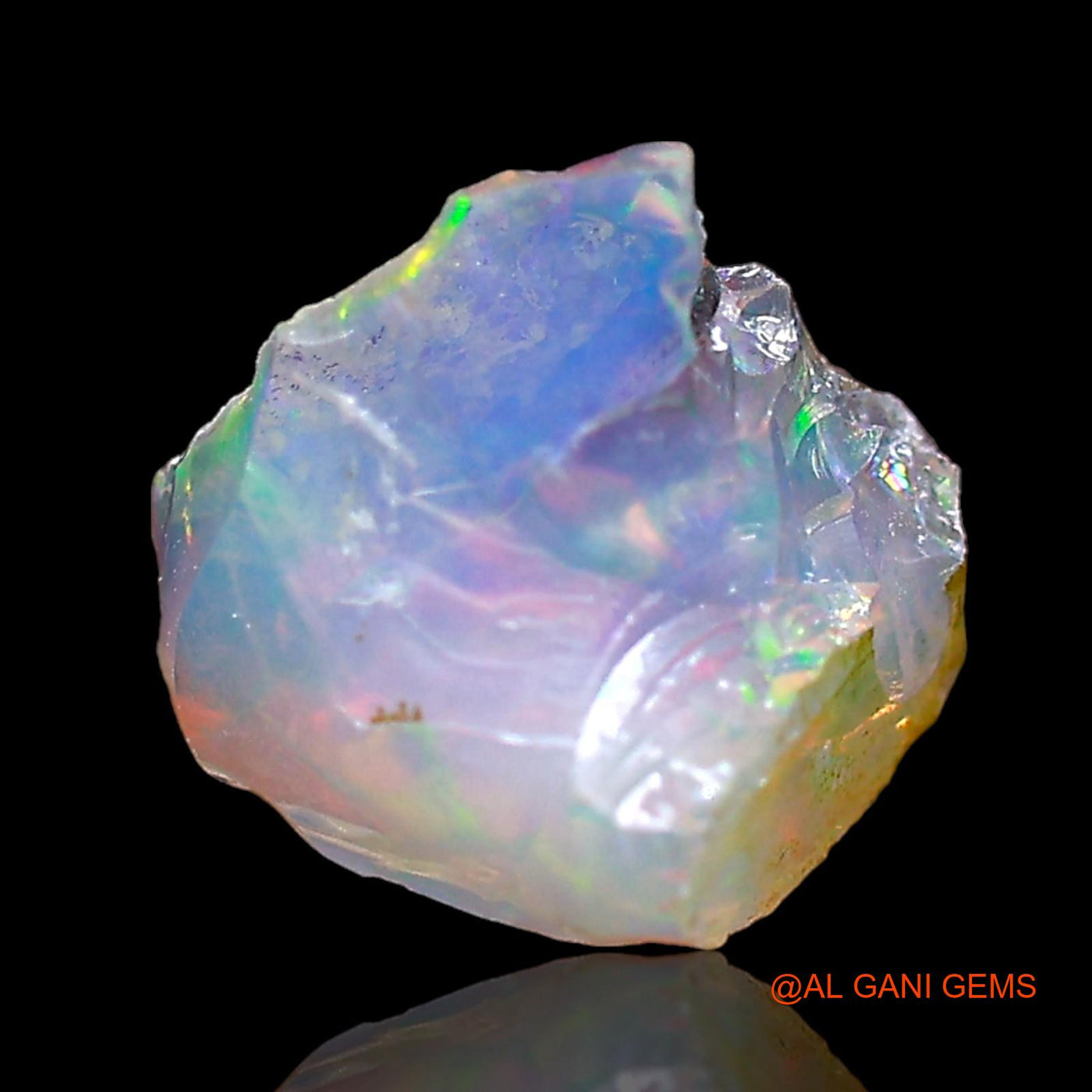 0.85 Cts Unheated Ethiopian Fire Opal Loose Gemstone Fancy Rough Natural 8x7x4 mm E-697