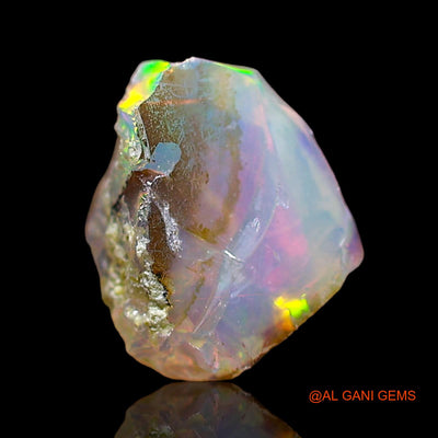 0.85 Cts Unheated Ethiopian Fire Opal Loose Gemstone Fancy Rough Natural 8x7x4 mm E-697