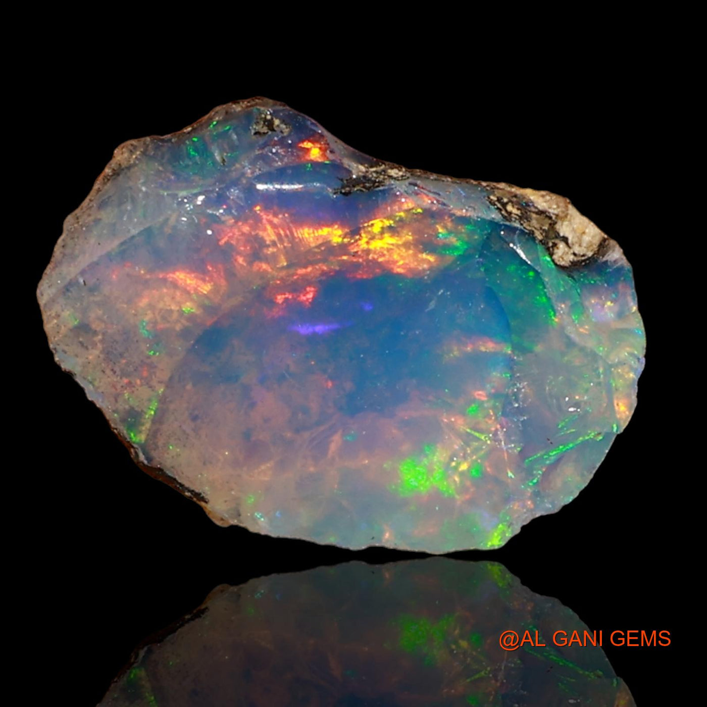 Natural Fire Opal Gemstone 2.00 Cts Loose Fancy Rough From Ethiopia 12x9x4 mm E-69