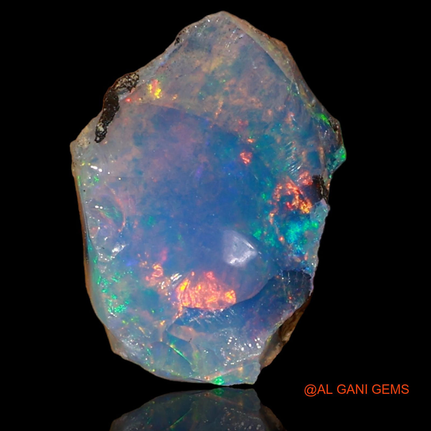 Natural Fire Opal Gemstone 2.00 Cts Loose Fancy Rough From Ethiopia 12x9x4 mm E-69