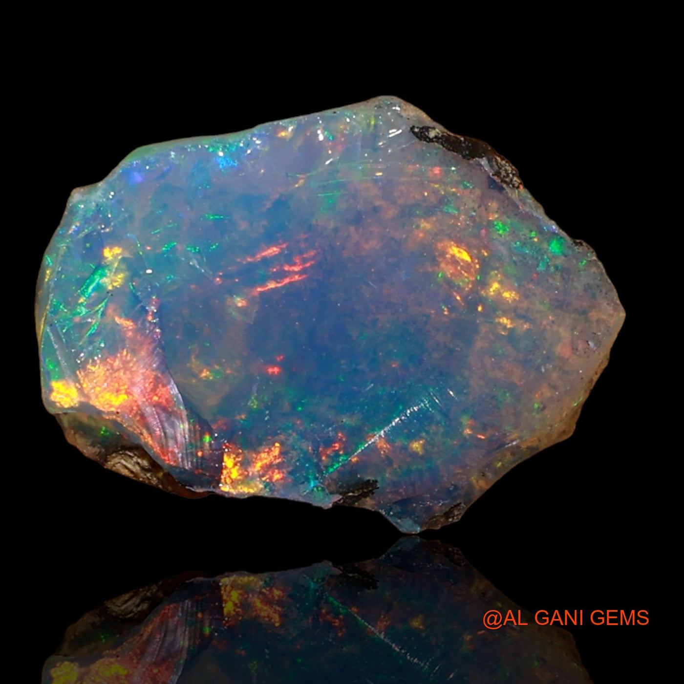 Natural Fire Opal Gemstone 2.00 Cts Loose Fancy Rough From Ethiopia 12x9x4 mm E-69