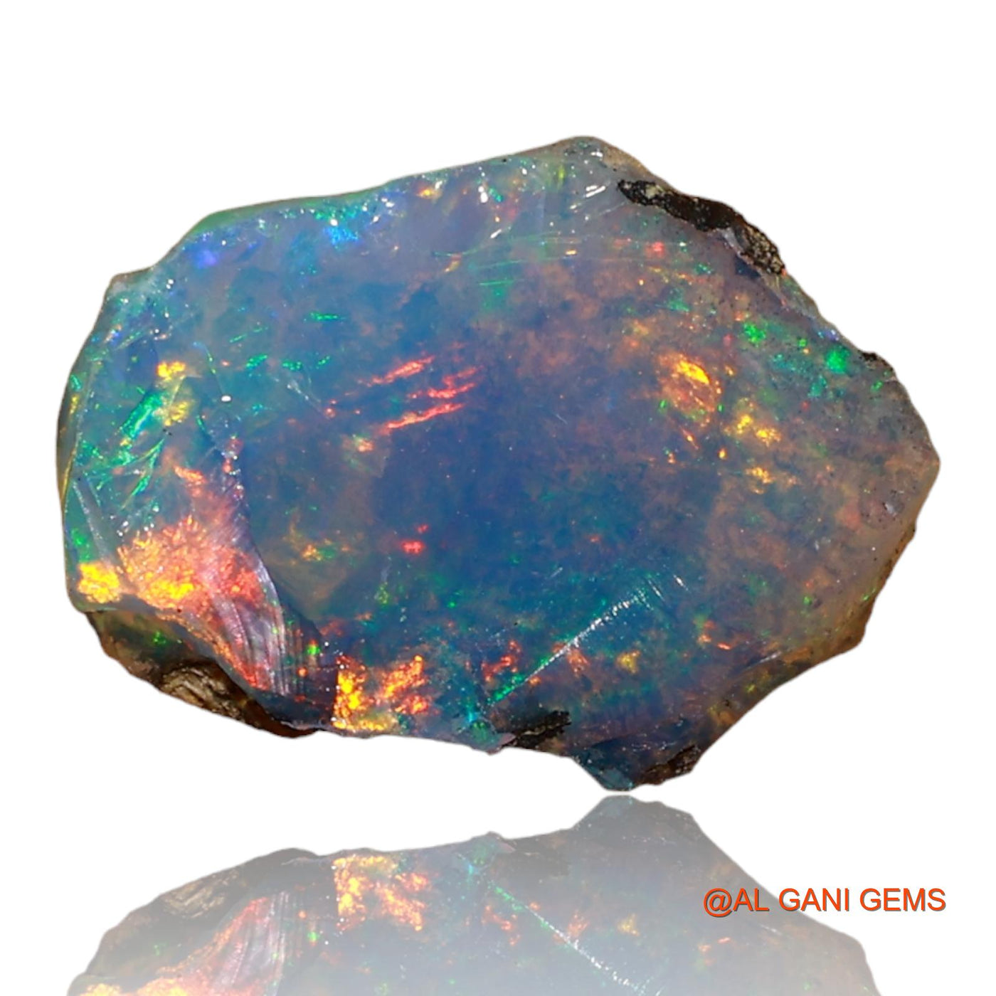 Natural Fire Opal Gemstone 2.00 Cts Loose Fancy Rough From Ethiopia 12x9x4 mm E-69
