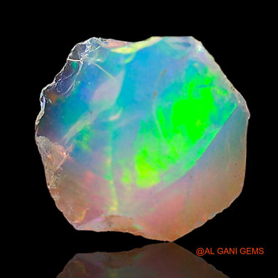 Natural Fire Opal Gemstone 0.75 Cts Loose Fancy Rough From Ethiopia 6x6x3 mm E-700