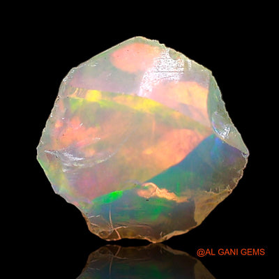 Natural Fire Opal Gemstone 0.75 Cts Loose Fancy Rough From Ethiopia 6x6x3 mm E-700