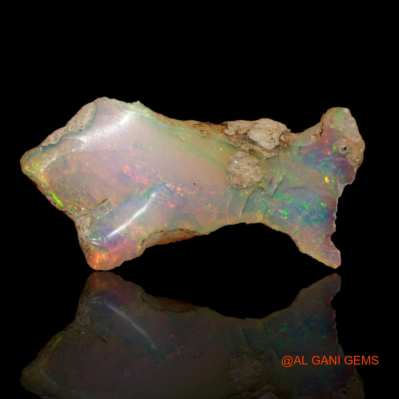 6.20 Cts Natural Ethiopian Fire Opal Loose Gemstone Fancy Rough 26x13x5 mm E-77