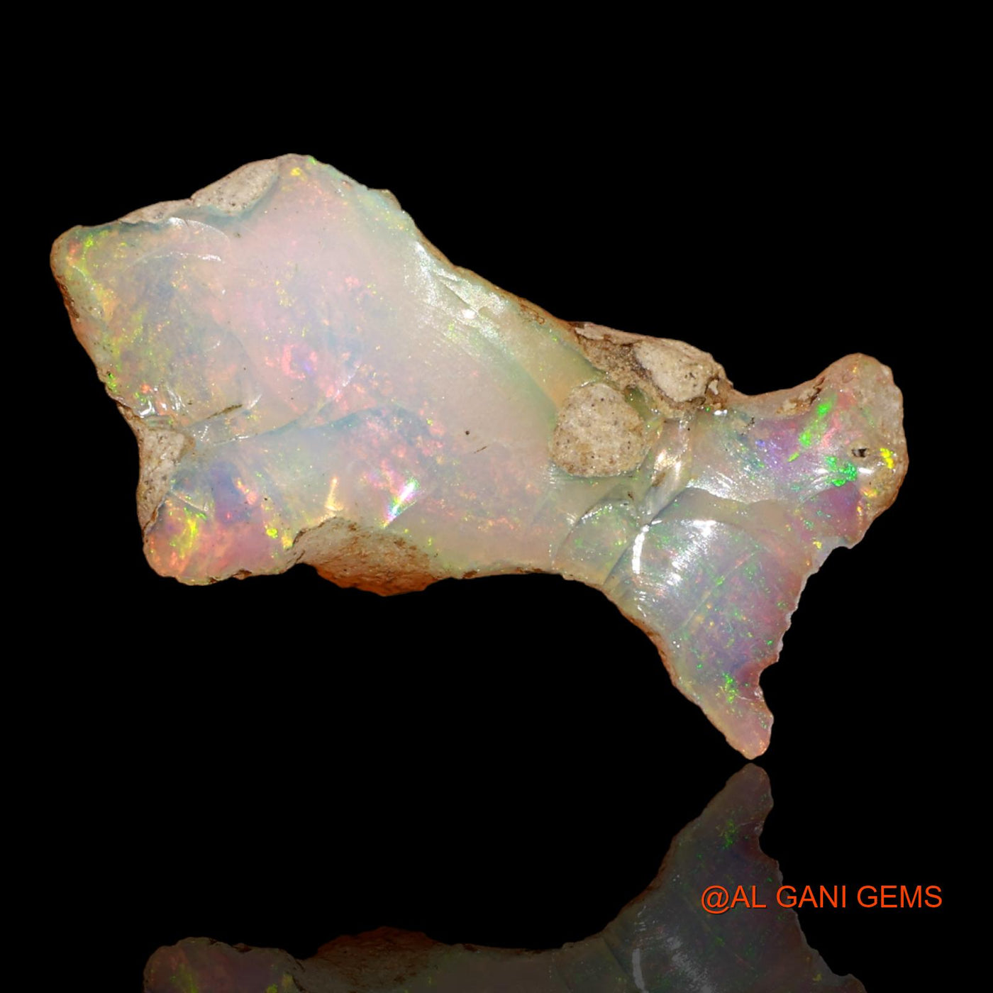 6.20 Cts Natural Ethiopian Fire Opal Loose Gemstone Fancy Rough 26x13x5 mm E-77