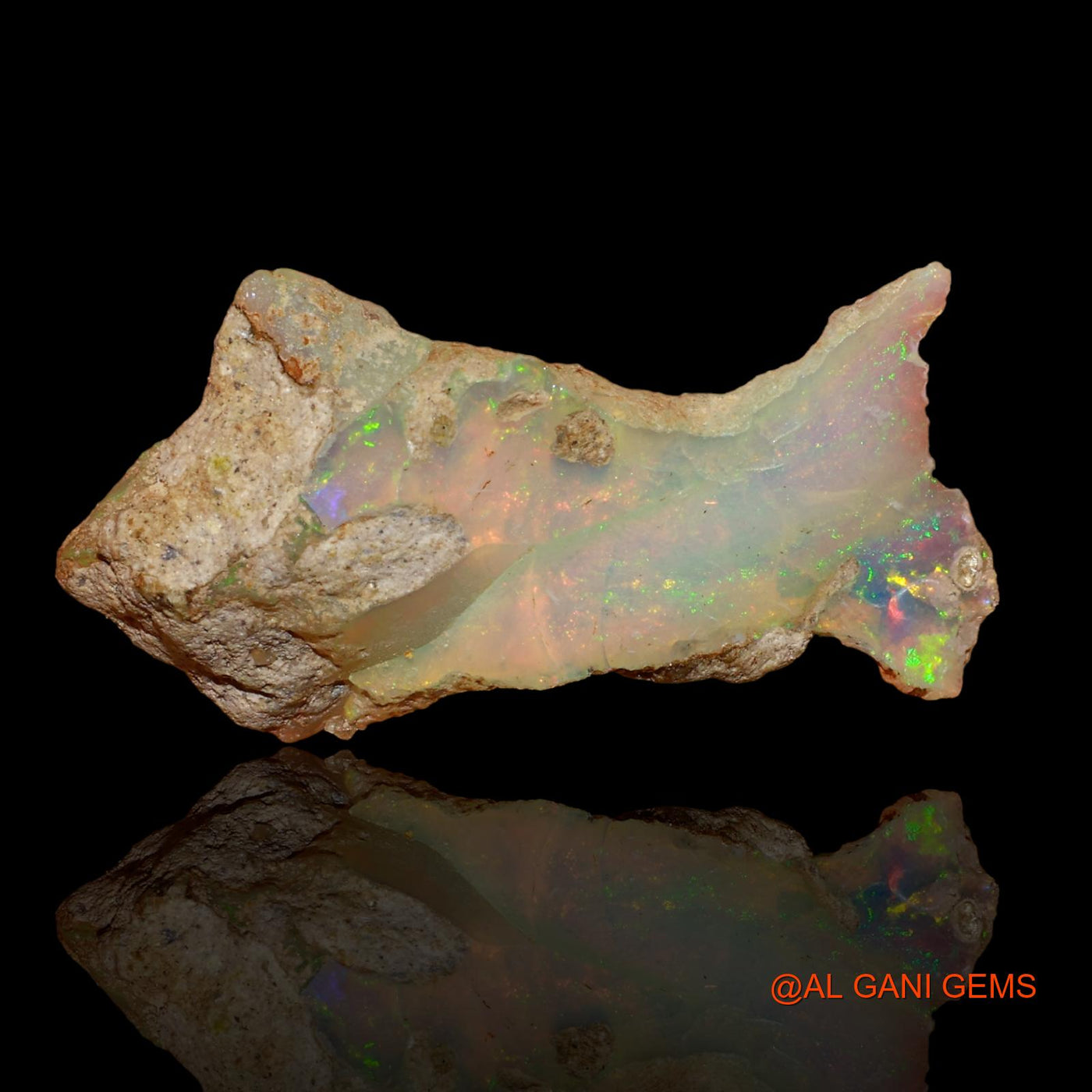 6.20 Cts Natural Ethiopian Fire Opal Loose Gemstone Fancy Rough 26x13x5 mm E-77