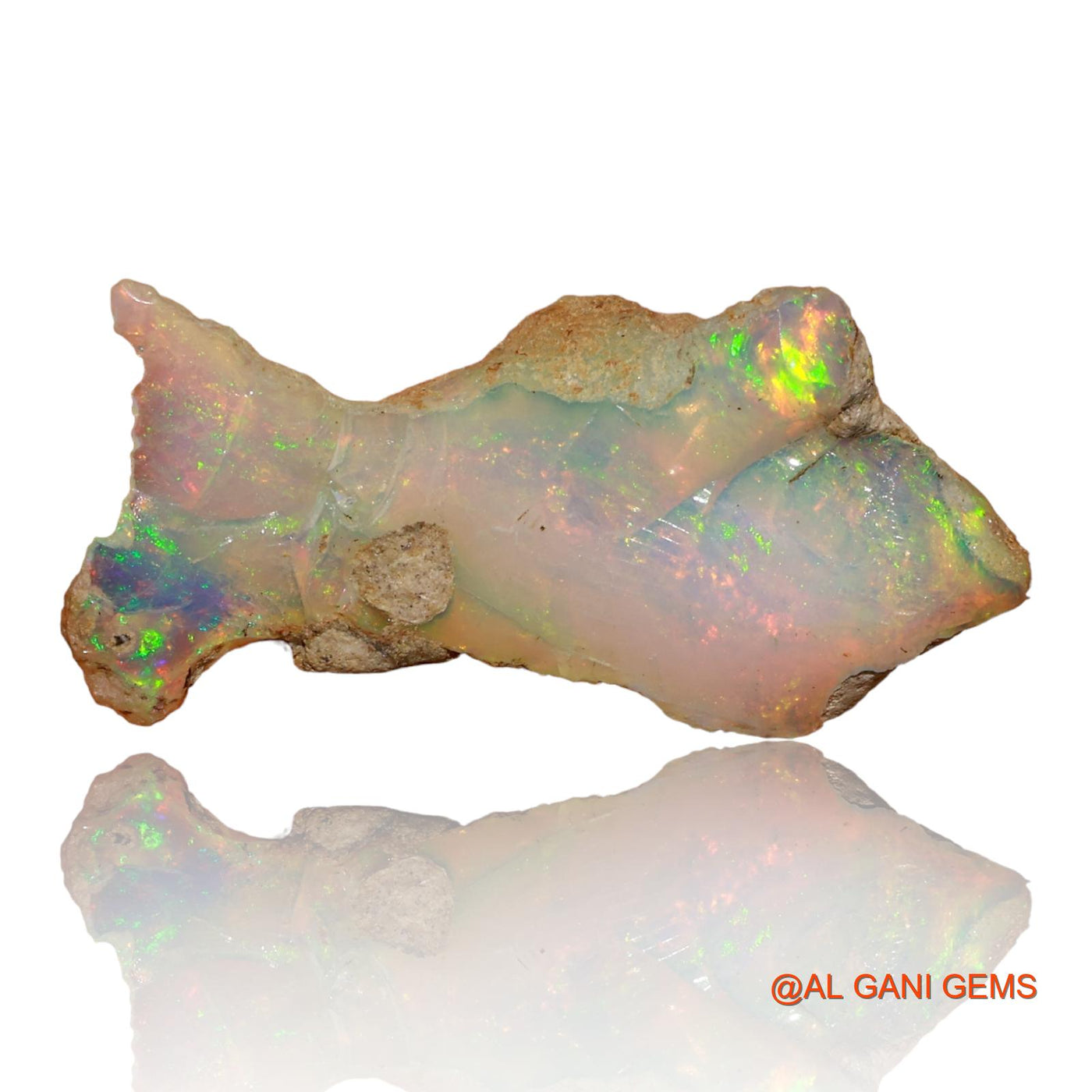 6.20 Cts Natural Ethiopian Fire Opal Loose Gemstone Fancy Rough 26x13x5 mm E-77