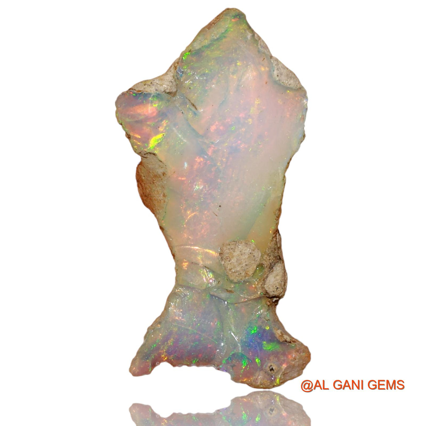 6.20 Cts Natural Ethiopian Fire Opal Loose Gemstone Fancy Rough 26x13x5 mm E-77