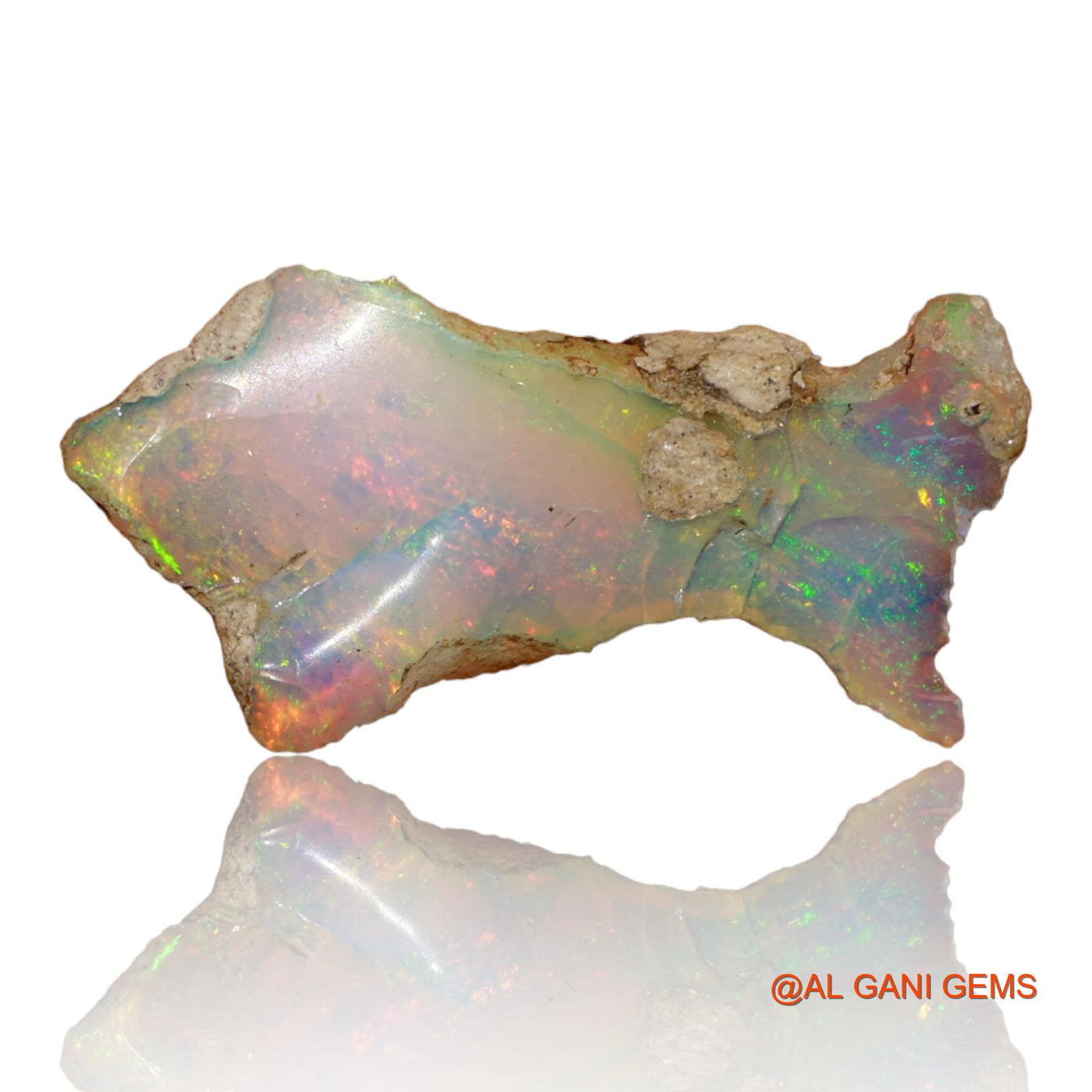 6.20 Cts Natural Ethiopian Fire Opal Loose Gemstone Fancy Rough 26x13x5 mm E-77