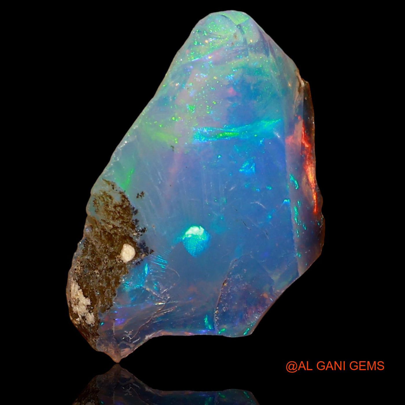 Natural Fire Opal Gemstone 5.40 Cts Loose Fancy Rough From Ethiopia 17x13x7 mm E-84