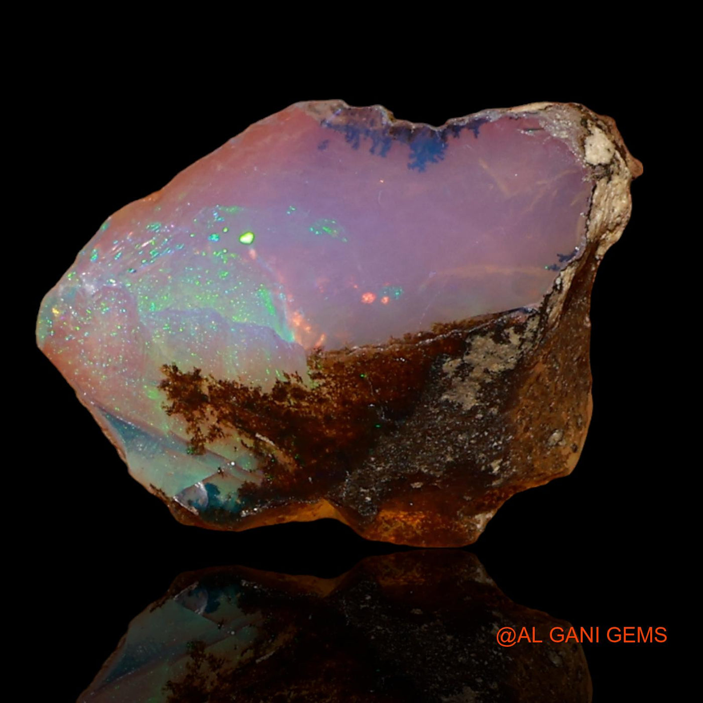 Natural Fire Opal Gemstone 5.40 Cts Loose Fancy Rough From Ethiopia 17x13x7 mm E-84