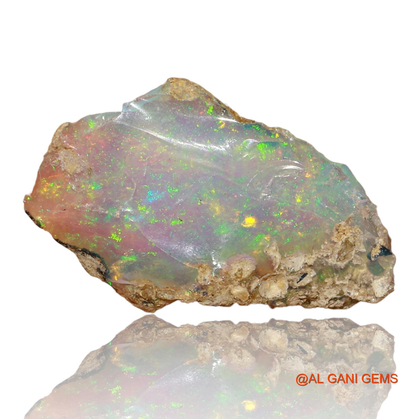 4.00 Cts Natural Ethiopian Fire Opal Loose Gemstone Fancy Rough 22x13x3 mm E-87