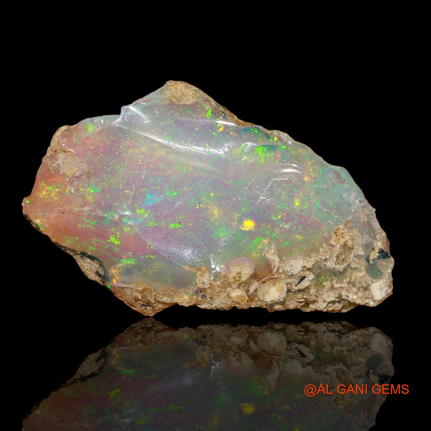 4.00 Cts Natural Ethiopian Fire Opal Loose Gemstone Fancy Rough 22x13x3 mm E-87