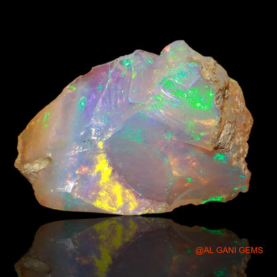 Natural Fire Opal Gemstone 4.90 Cts Loose Fancy Rough From Ethiopia 16x14x6 mm E-88