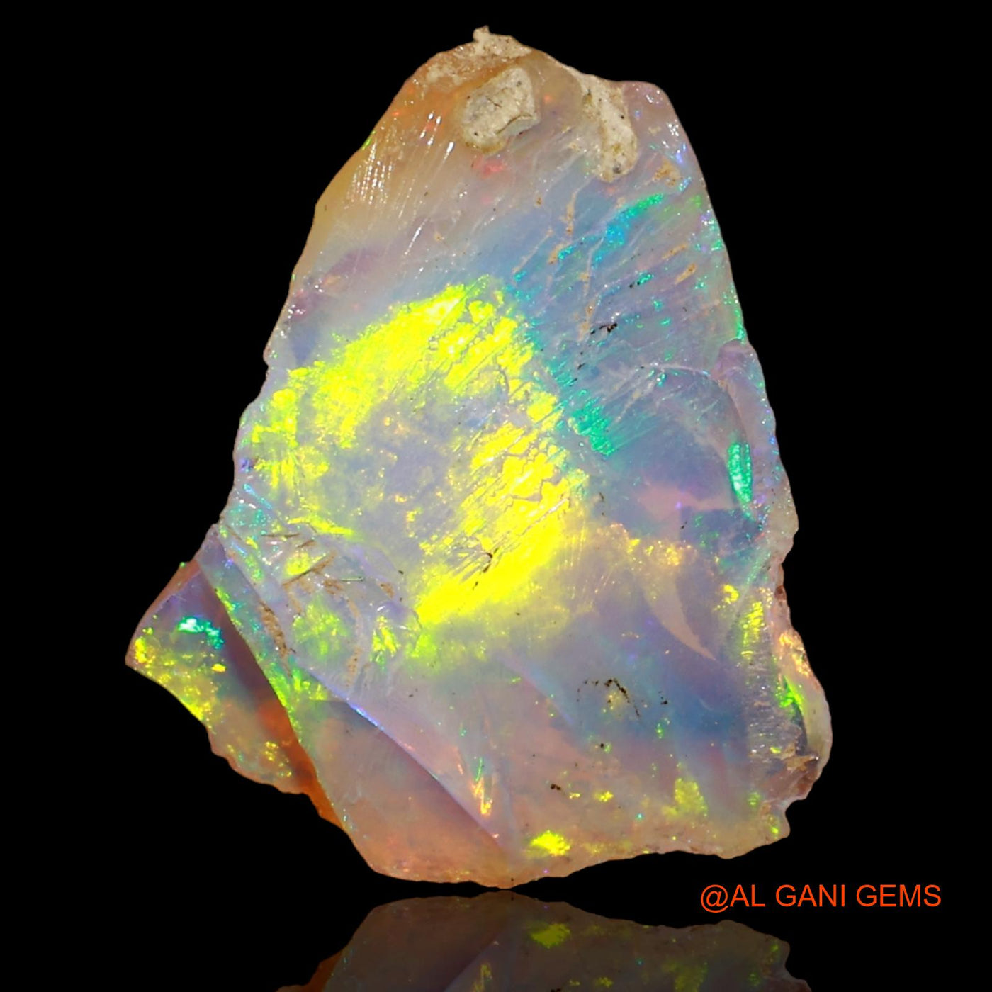 Natural Fire Opal Gemstone 4.90 Cts Loose Fancy Rough From Ethiopia 16x14x6 mm E-88