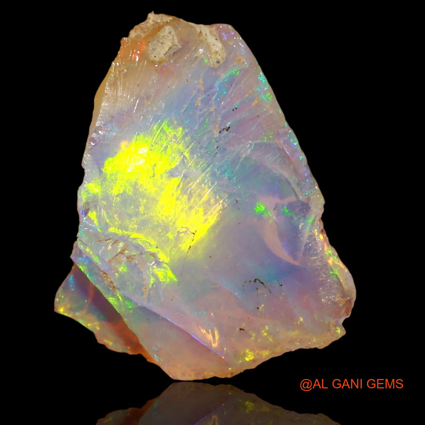 Natural Fire Opal Gemstone 4.90 Cts Loose Fancy Rough From Ethiopia 16x14x6 mm E-88
