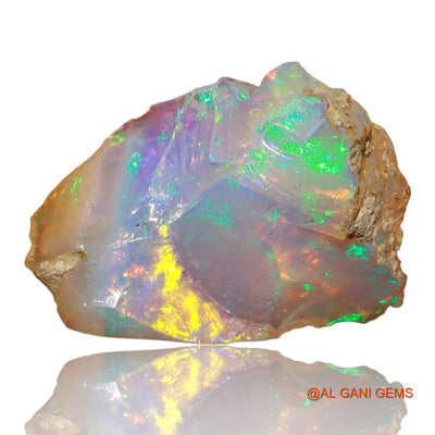 Natural Fire Opal Gemstone 4.90 Cts Loose Fancy Rough From Ethiopia 16x14x6 mm E-88