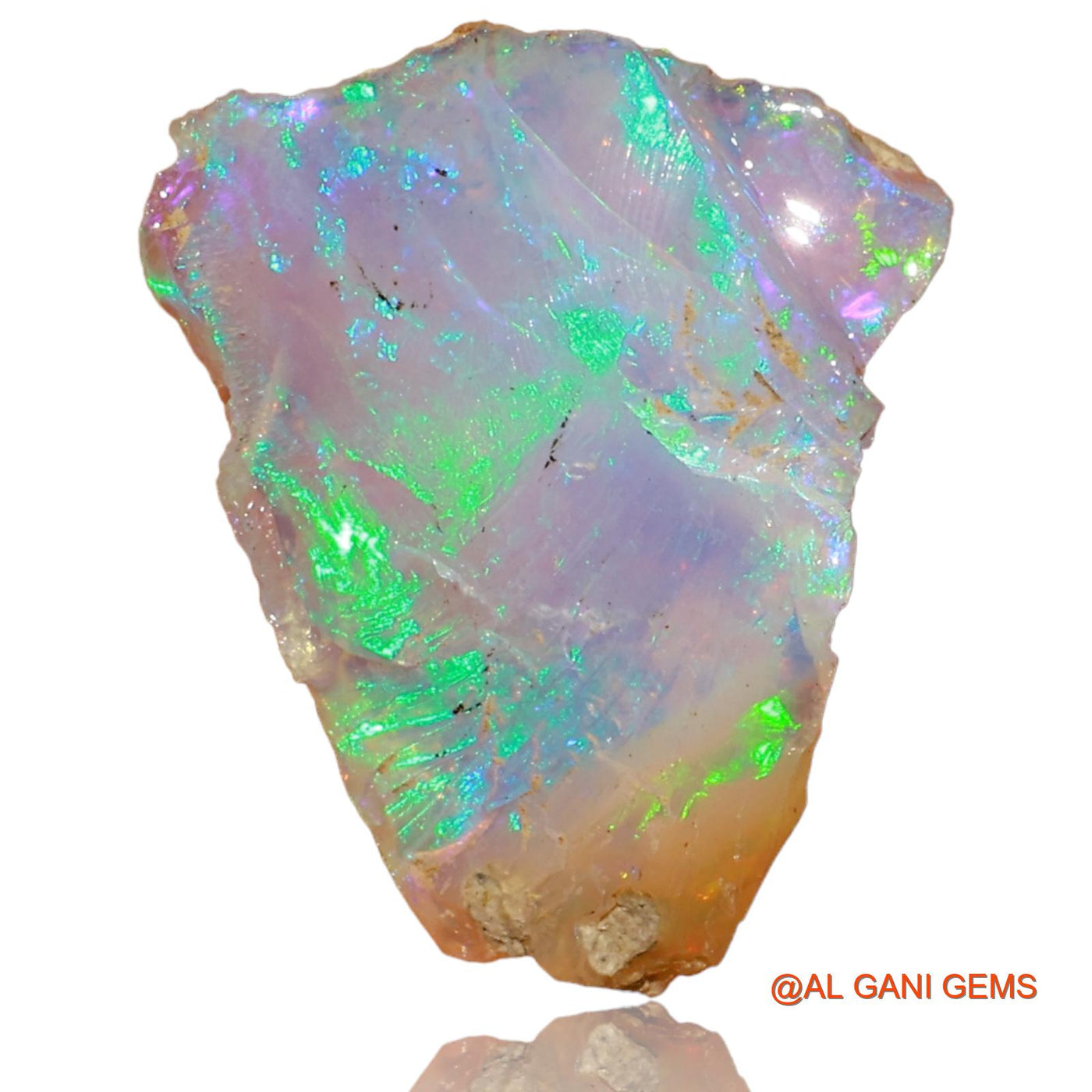 Natural Fire Opal Gemstone 4.90 Cts Loose Fancy Rough From Ethiopia 16x14x6 mm E-88