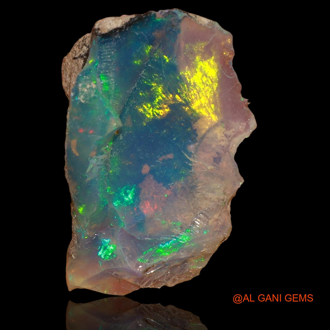 Natural Untreated Fire Opal Loose Gemstone Fancy Rough From Ethiopia 3.00 Cts 18x13x5 mm E-8