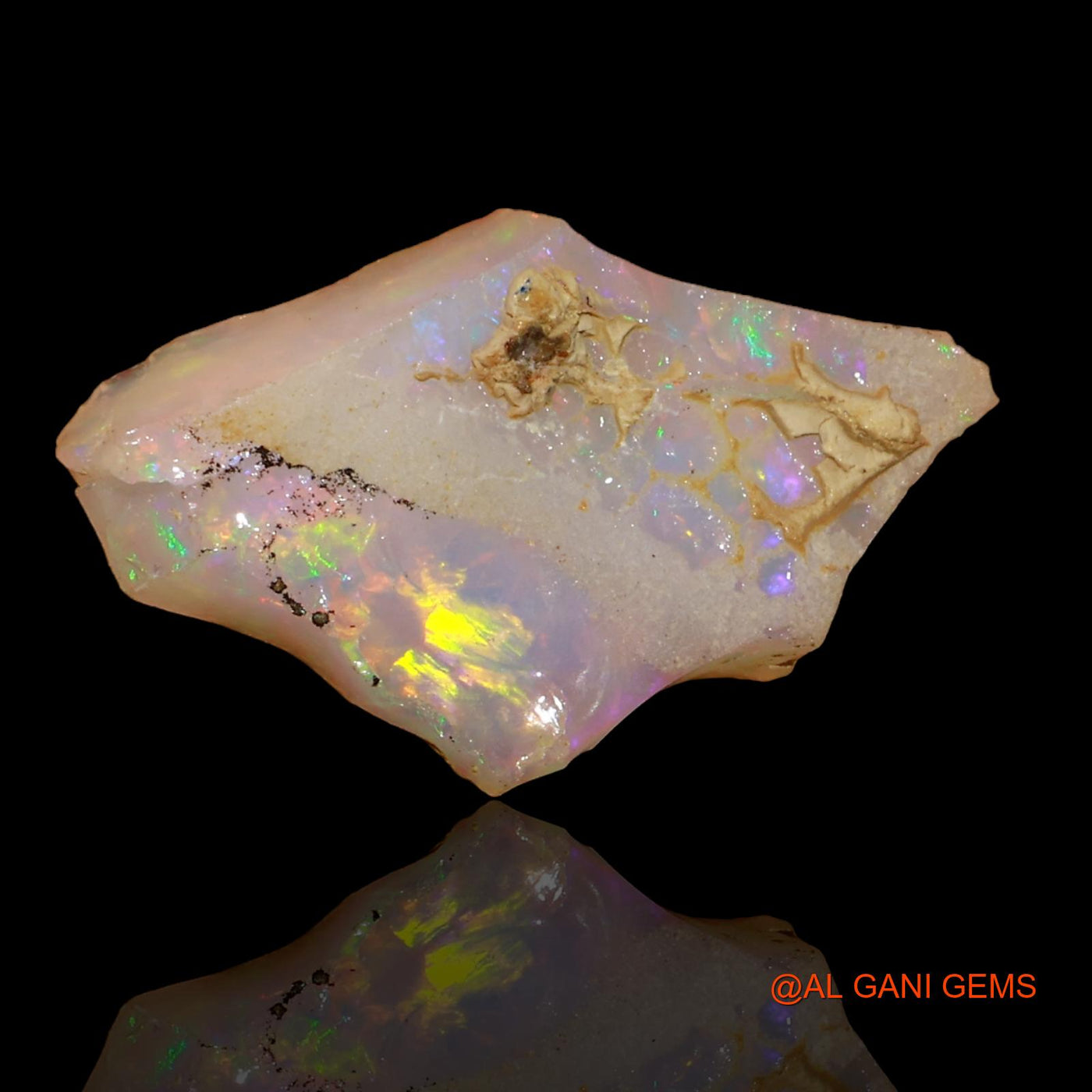 Natural Untreated Fire Opal Loose Gemstone Fancy Rough From Ethiopia 4.90 Cts 20x13x5 mm E-90
